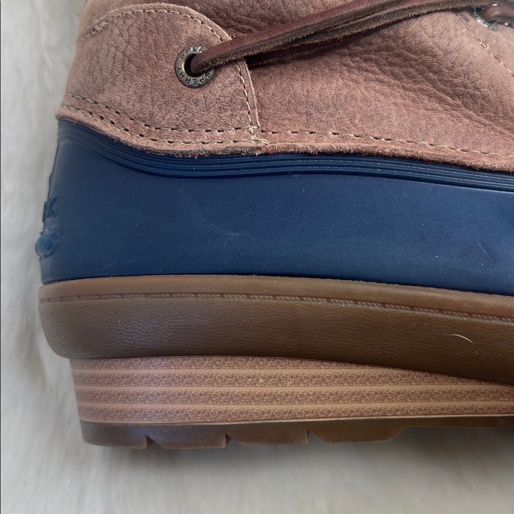 Sperry Duck blue rubber brown leather ankle boot - Picture 2 of 12